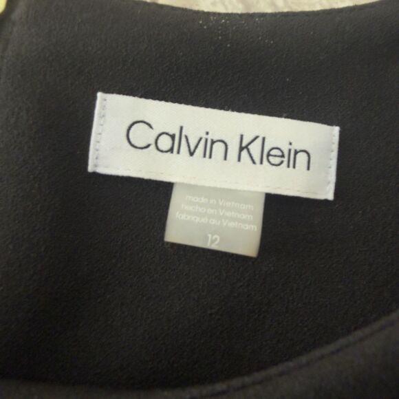 NEW Calvin Klein Dress Sheath Smooth Scuba Classic Black Women’s Sz 12 - Picture 14 of 15